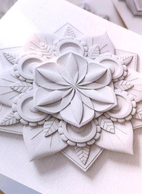 曼陀罗涂色画3d立体画视觉DIY