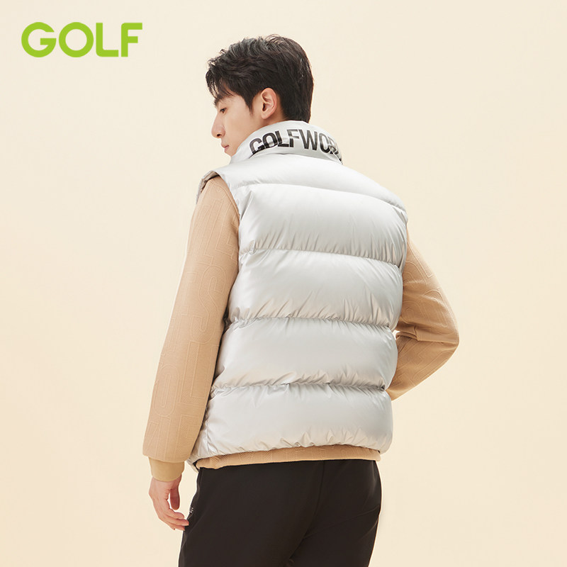 GOLF高尔夫秋冬保暖男马甲白鸭绒外穿背心加厚立领短款羽绒马甲男,淘宝优惠券,粉丝福利购,淘宝优惠卷