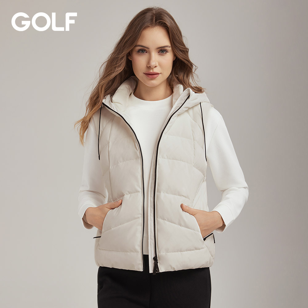 GOLF高尔夫Jeans羽绒马甲女25秋冬新款时尚百搭连帽保暖背心外套,淘宝优惠券,粉丝福利购,淘宝优惠卷