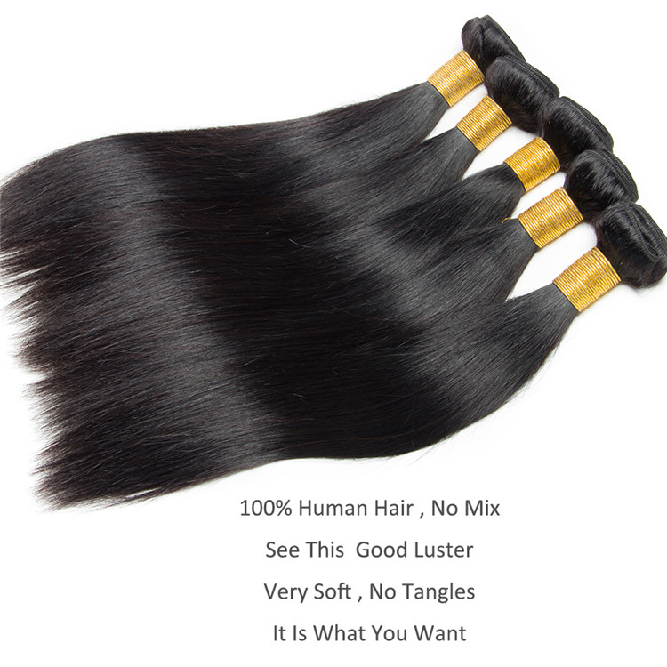 8A Peruvian Virgin hair Straight Human Hair 秘鲁真人发帘 - 图2