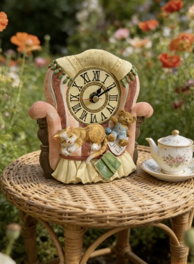 复古欧式陶瓷猫咪沙发造型摆件