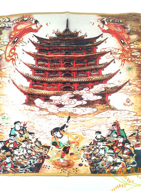 55cm敦煌壁画旅游纪念品小方巾