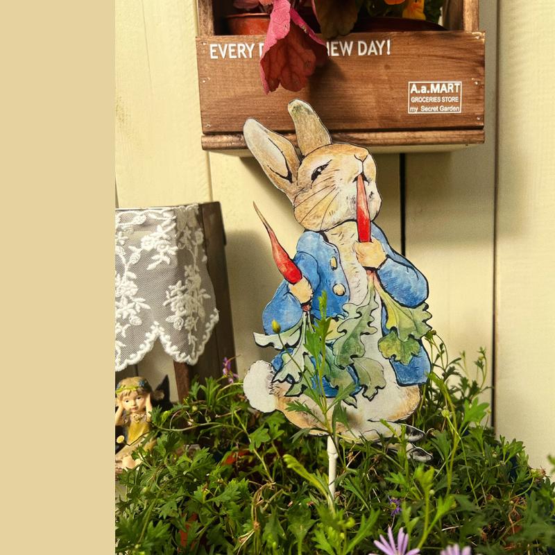 铁艺彼得兔子花插可爱卡通园艺杂货INS独家装饰铁艺摆件创意户外 - 图3