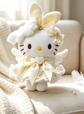 日本PeerEx哈喽kitty天使挂件毛绒公仔玩偶kt猫包包挂件生日礼物
