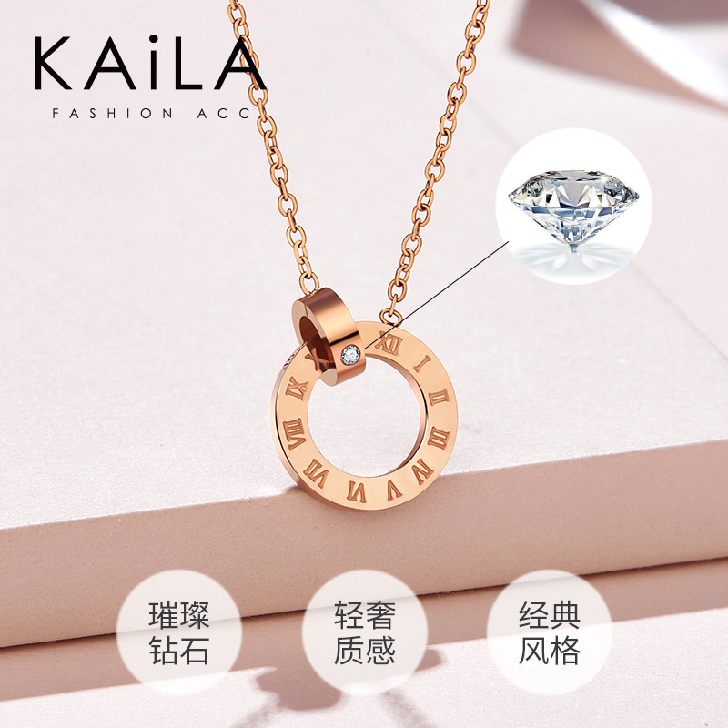时光钻石女小众18k玫瑰金锁骨链 kaila颈饰