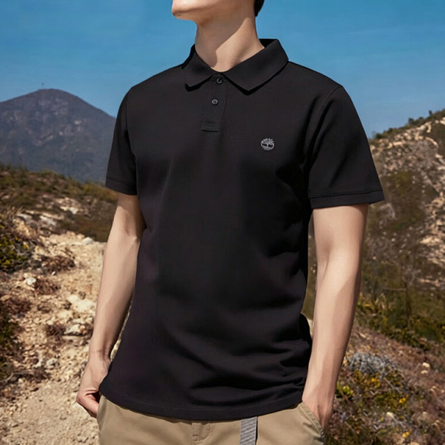 Timberland Timberland ຜ້າຝ້າຍບໍລິສຸດ POLO ຜູ້ຊາຍ summer ໃຫມ່ກິລາແຂນສັ້ນເຄິ່ງແຂນຍາວ lapel ເສື້ອທີເຊີດສໍາລັບຜູ້ຊາຍ