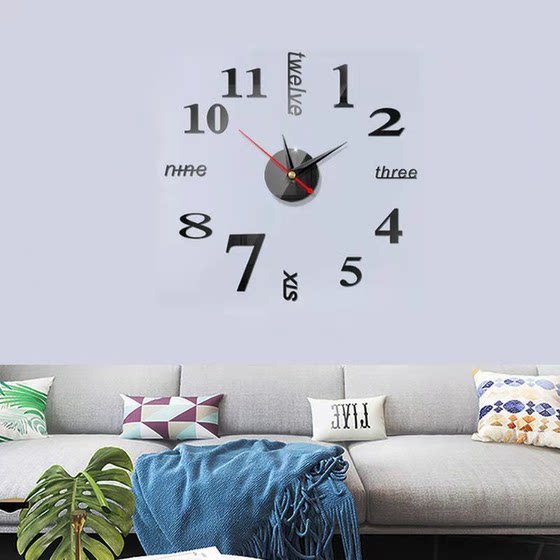 3D clock alarm clock wall hanging living room internet celebrity wall clock