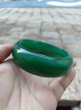 特价大口径天然巴西菠菜绿玛瑙手镯女款玉石镯子礼送女友妈妈307