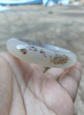 巴西纯天然象形纹理玛瑙手镯中宽加厚特色无烧原石女手环礼216