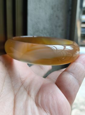 一物一拍天然巴西冰糖玛瑙手镯高冰透起荧光原石无烧女款送礼169