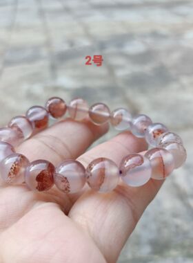 巴西天然三款朱砂紫罗兰底色玛瑙手链圆珠10mm甜美时尚百搭女146