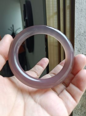 天然帝王紫玛瑙手镯/经典复古圆条送礼佳品时尚百搭女原石无烧204