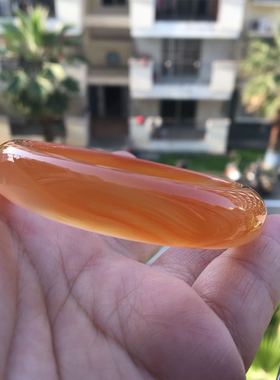 巴西橘色加厚原石玉髓玛瑙手镯