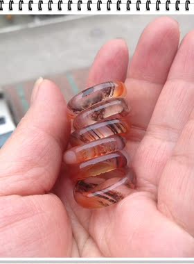 同块石料纯天然多色山水画玛瑙戒指水润特色只有6个精品168