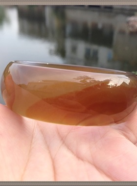 正品巴西原色无烧红缠丝玛瑙手镯加宽加厚原石玉镯女款礼物95