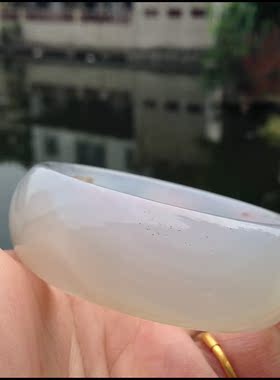 巴西小清新甜美天然玛瑙手镯浅粉绿对镯加宽加厚适合爱美的您118