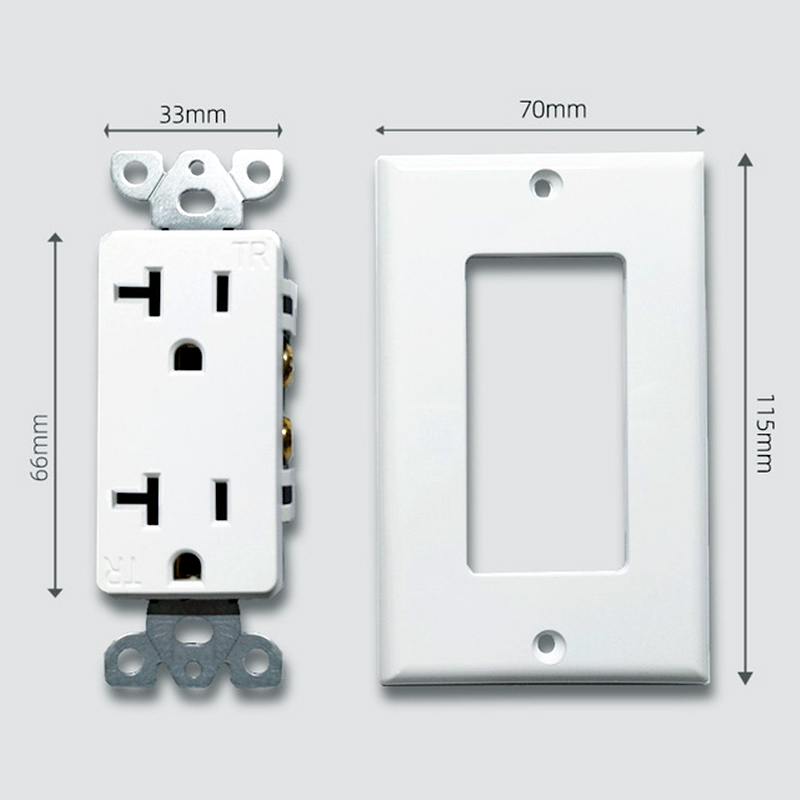 美标插座15A20A125V美规墙壁带ETL认证六孔双联双位家用工业面板 - 图1