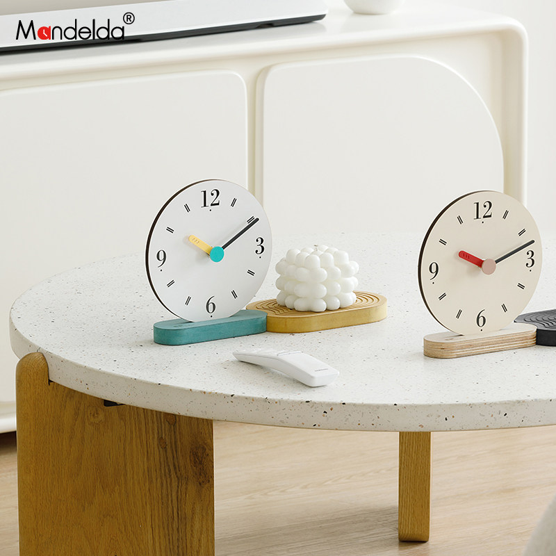 Mandelda办公桌面高级感时钟摆件家居客厅玄关电视柜酒柜装饰品,淘宝优惠券,粉丝福利购,淘宝优惠卷