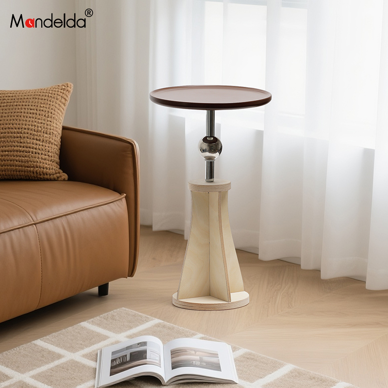 Mandelda卧室床头小边几可移动床头柜艺术边桌家用茶几置物架圆桌 - 图1