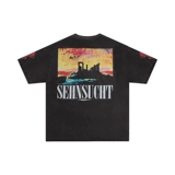 Ретро мультяшная футболка с коротким рукавом для влюбленных в стиле хип-хоп, в американском стиле, оверсайз