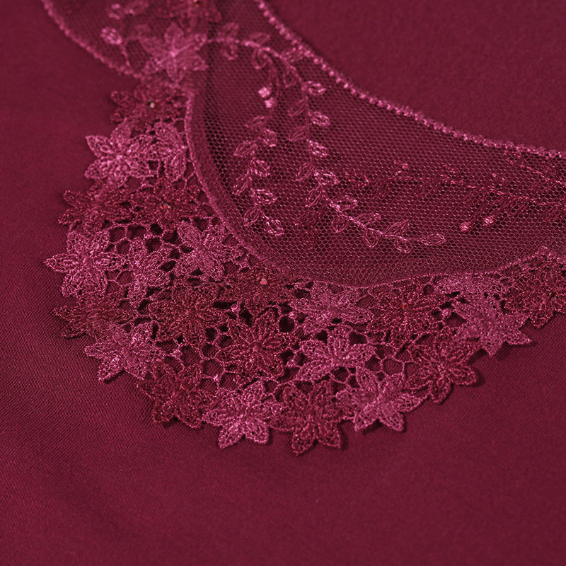 爱慕红色保暖内衣20AW暖绒圆领长袖上衣AM725211 - 图2