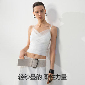 AIMER CHUANG仪式5内衣女士休闲V领带胸垫百搭打底背心上衣
