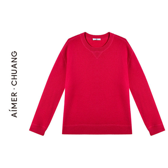 AIMERCHUANG 2 Series Wool Round Neck Top CA810732