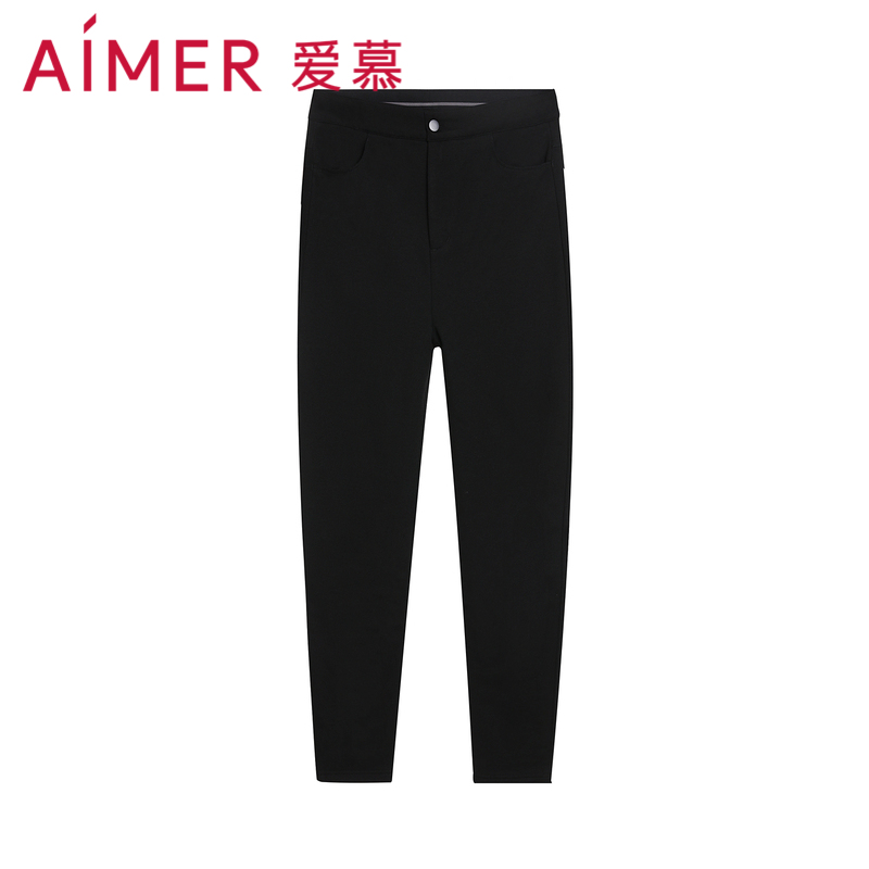 爱慕魔力打底女士三层加厚绵羊毛外穿修身美腿保暖裤AM828014 - 图0