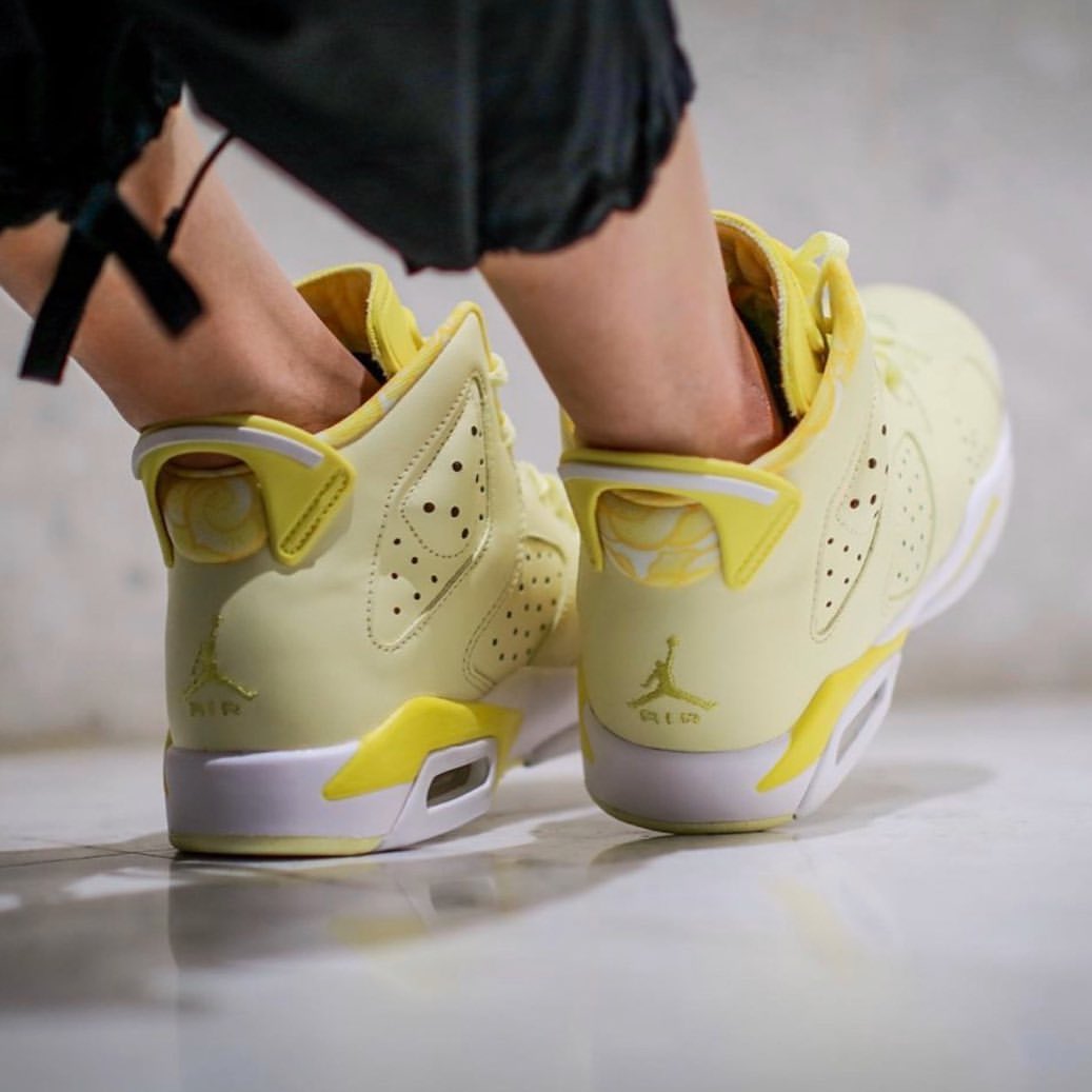 LKJ体育 Air Jordan 6 AJ6花卉黄刺绣柠檬黄篮球鞋 543390-800-图2