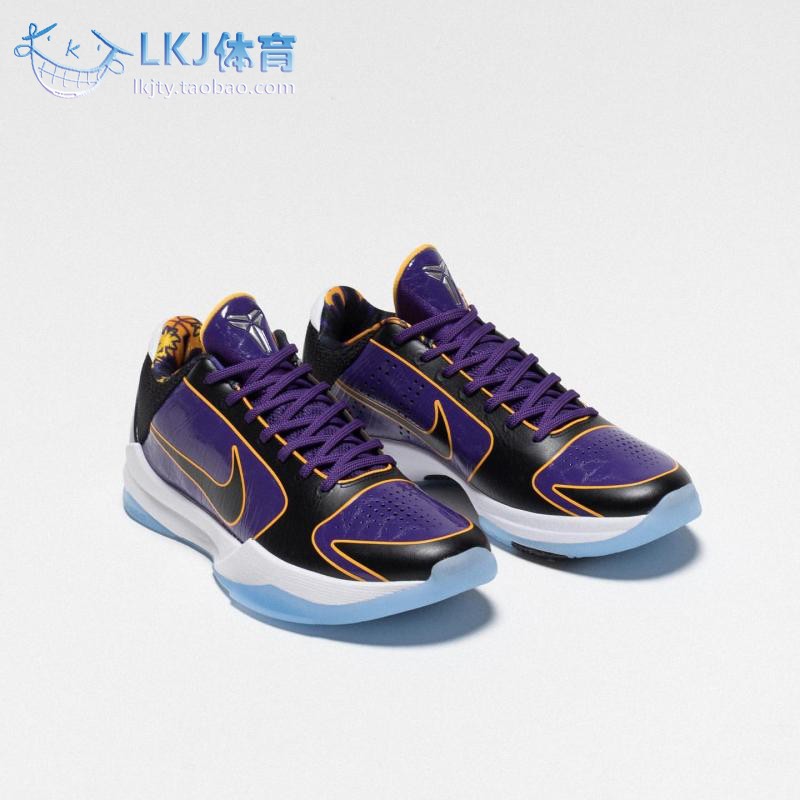 Nike Kobe 5 科比 ZK5 大舞台 黑白金鸳鸯 湖人 小丑 CT8014-100 - 图2