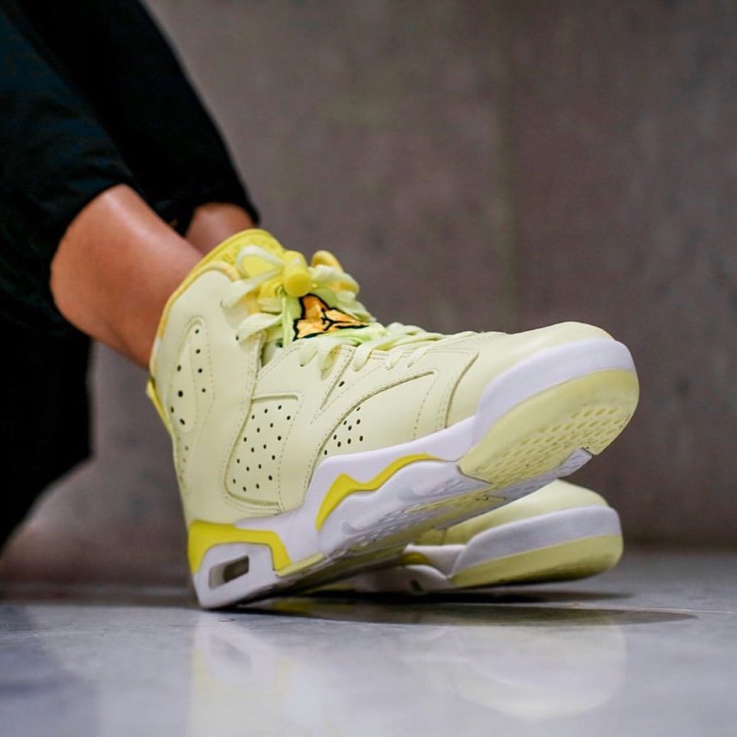 LKJ体育 Air Jordan 6 AJ6花卉黄刺绣柠檬黄篮球鞋 543390-800-图1