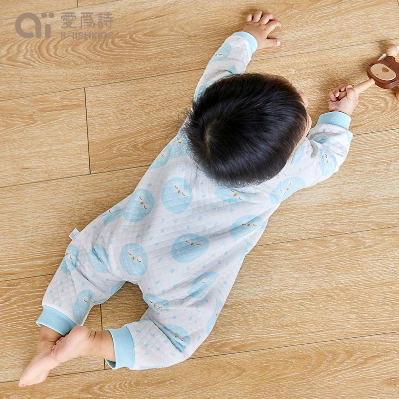 爱为诗新生儿男女宝宝哈衣加厚睡衣 iwishkids连身衣/爬服/哈衣