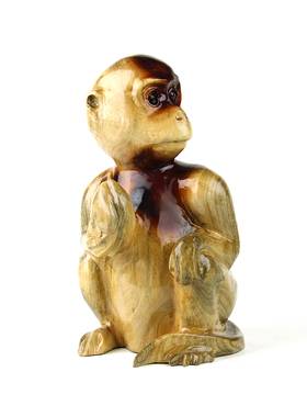 香樟木雕猴子摆件实木生肖猴