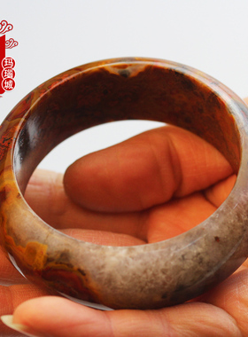 国红加宽加厚玉石女士百搭风手镯