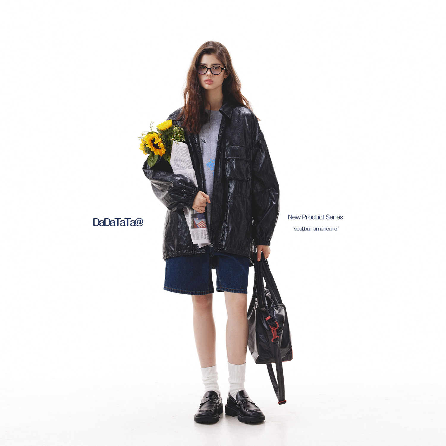 晶咕白标DADATATA【复古时光机】复古蓝明线牛仔短裤女秋季微胖,淘宝优惠券,粉丝福利购,淘宝优惠卷