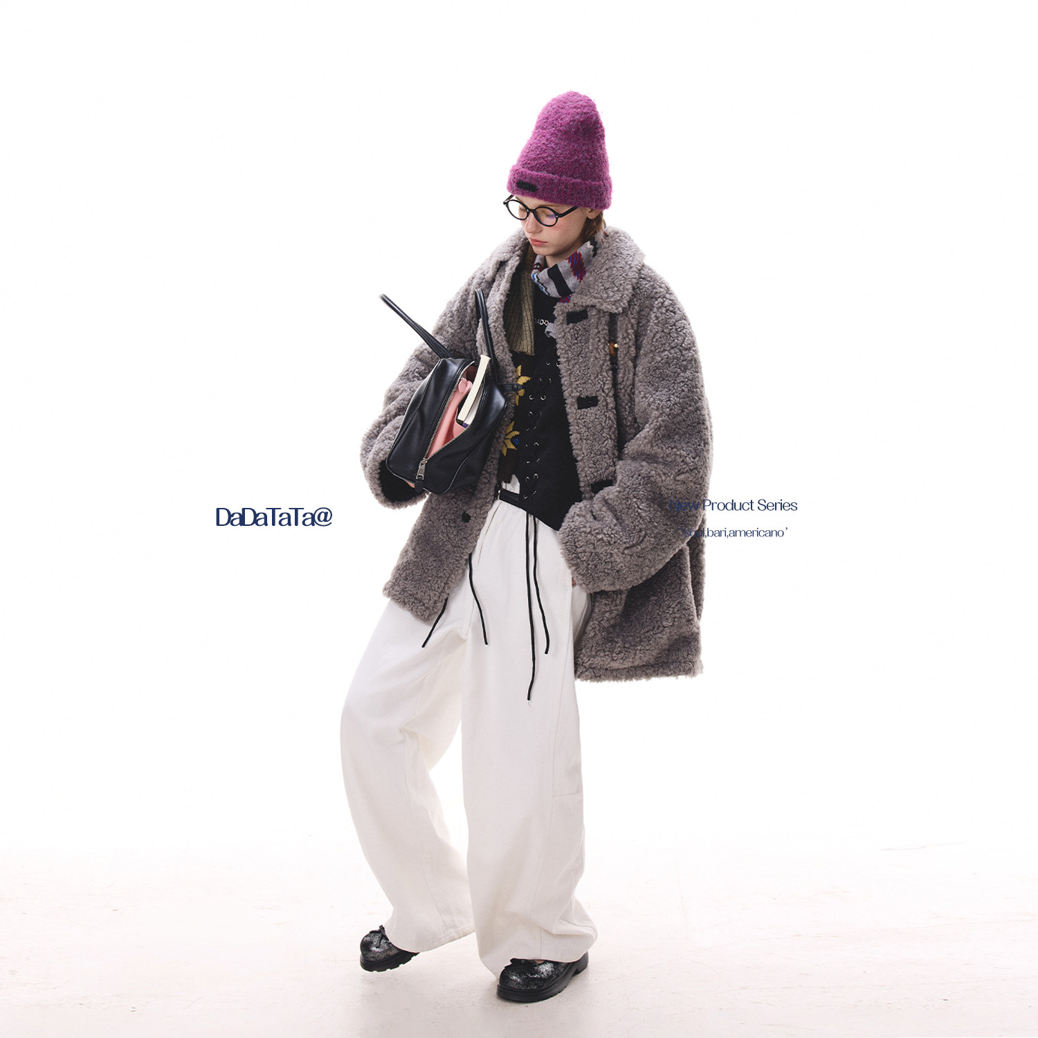 晶咕白标DADATATA【双面玩家】仿羊羔毛双面穿翻领毛毛外套女冬,淘宝优惠券,粉丝福利购,淘宝优惠卷