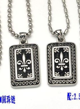 复古欧美款皇室徽章不锈钢项链