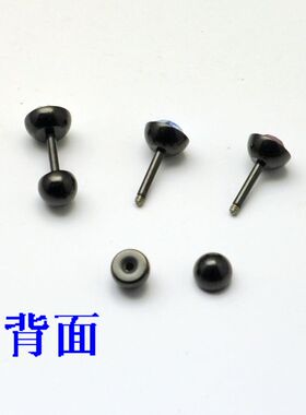黑色钛钢简单款耳环