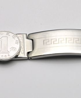 16MM面宽弯牌长纹钛钢手链男士不锈钢(带磁)手链[1769]