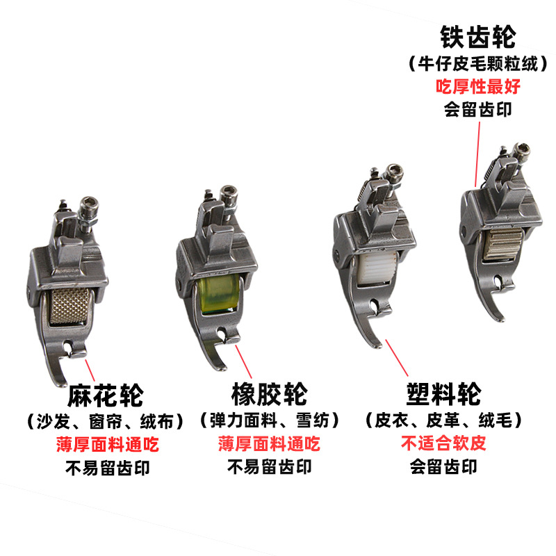 拉筒滚轮压脚 压A10四折包边器带轮压脚平车电脑缝纫机撸子筒压脚 - 图0