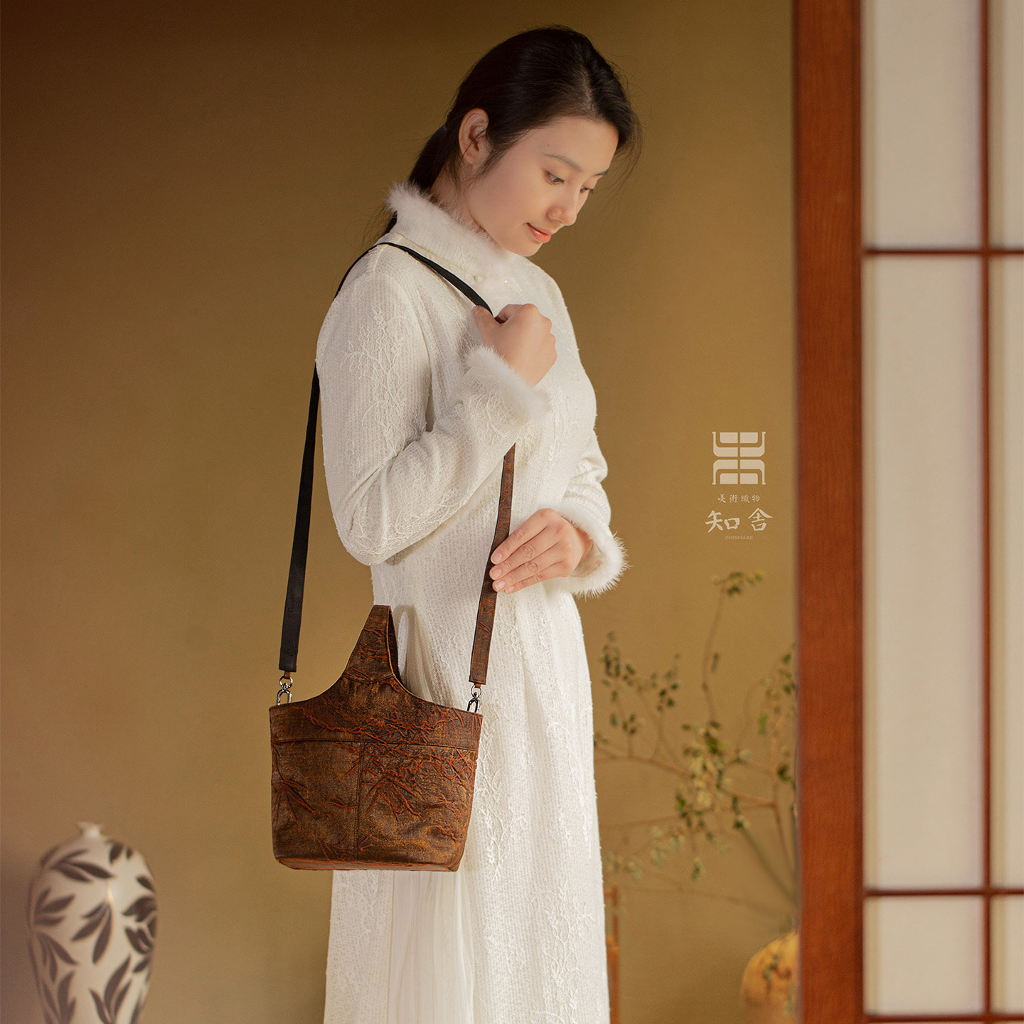 知舍·香云纱平安竹提篮茶事包 茶壶杯具收纳新中式复古布袋,淘宝优惠券,粉丝福利购,淘宝优惠卷