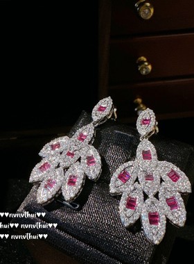 帕帕拉恰胭脂粉花瓣石项链 苏富比 镀18K金 贵妃粉花朵锆石手链