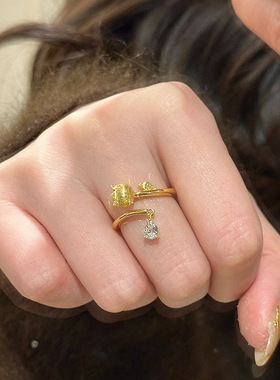 古法沙金拉丝铃兰花戒指