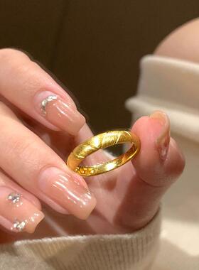 小红书金芒溢彩拉丝素圈菱格戒指