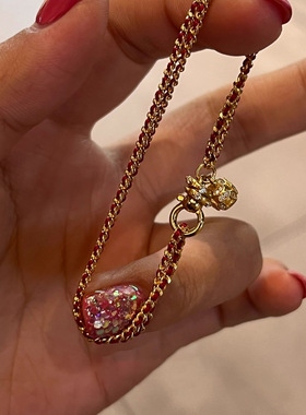 醒狮小滴溜双股红编绳手链