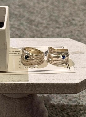 格调小红书爆款中性清冷感丝带打结宽口戒指韩系食指戒高级感指环