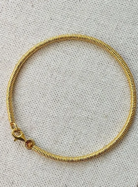 格调 爆款圆圆满满金圈手环2025新款时尚轻奢素金小金手链手镯女
