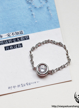 925纯银闪钻细款百搭女友戒指
