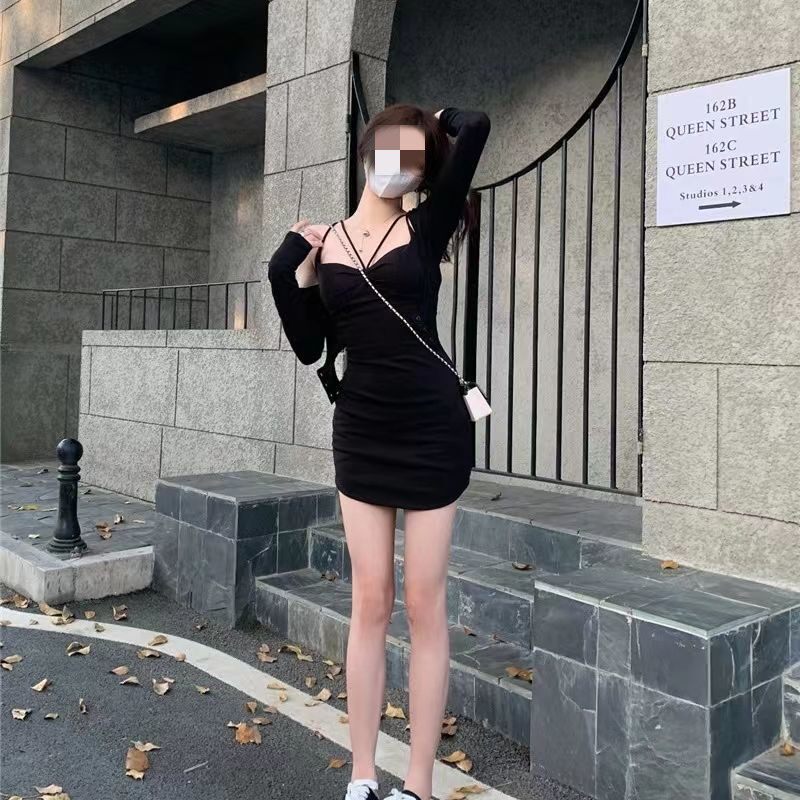 2023年辣妹女装吊带连衣裙果绿色包臀裙开衫短裙两件套伪娘CD变装_虎窝淘