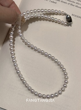 方糖家天然正圆强光珍珠项链
